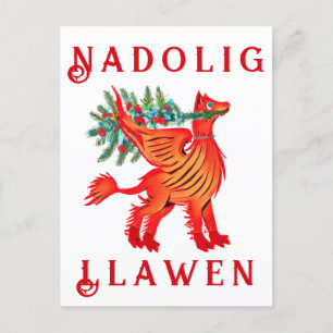 Freundlicher roter Drache oder Greif, fügen Sie Ih Postkarte