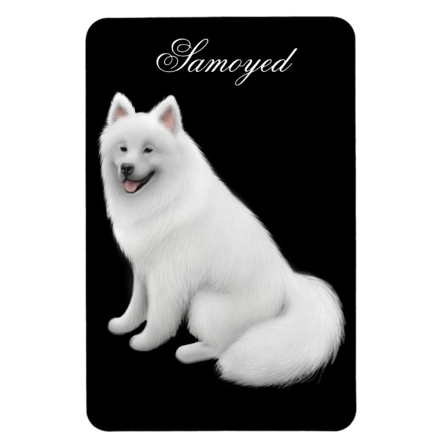 Freundlicher Samoyed Hund Premium Magnet (Vertikal)
