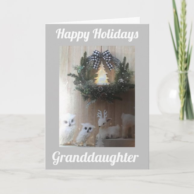FREUNDLICHER URLAUB MIT LIEBE **GRANDAUGHTER** FEIERTAGSKARTE (Vorderseite)