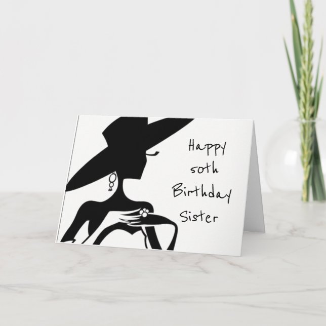 FREUNDLICHES **50.** BIRTHTAG ***SISTER*** KARTE (Vorderseite)