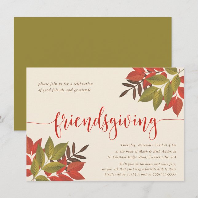 FREUNDLICHES ABENDESSEN | BRIGHT FOLIAGE EINLADUNG (Vorne/Hinten)