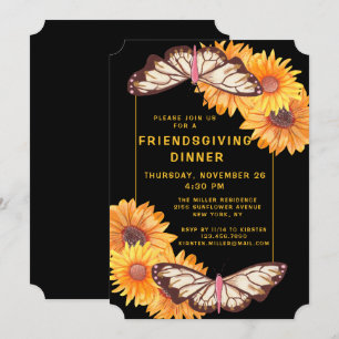 Freundliches Abendessen Rustikale Sonnenblumen Sch Einladung