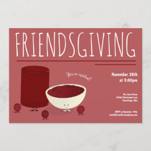 Freundliches Cranberry Sauce Erntedank Abendessen Einladung