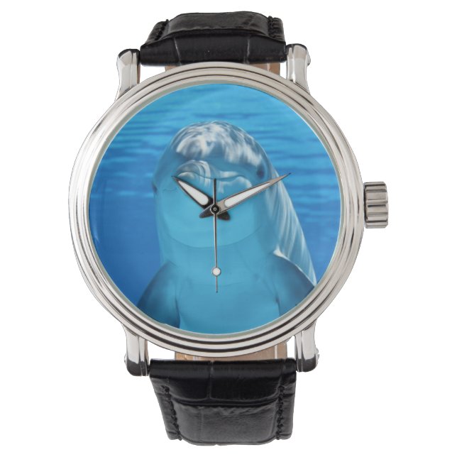 Freundliches Dolphin Foto Armbanduhr (Vorderseite)