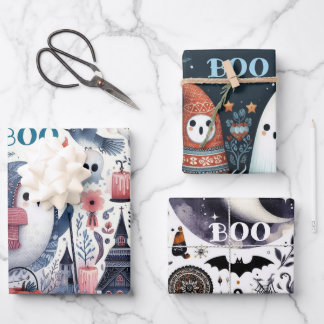 Freundliches Ghost Halloween Boo Decoupage Shabby  Geschenkpapier Set