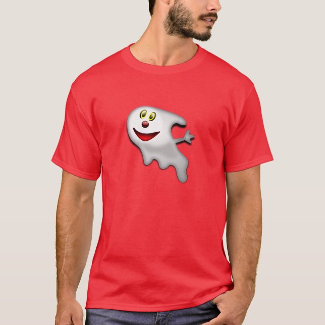 Freundliches Ghost T Shirt zu Halloween (Vorderseite)