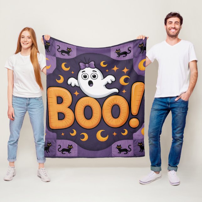 Freundliches Halloween Quilt, Fleece Blanket - Boo (Beispiel)