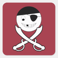 Freundliches Lächeln Pirate mit Crossed Schwerter 