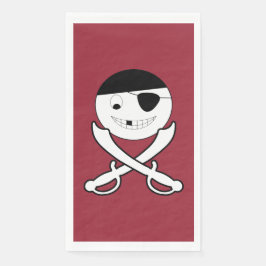 Freundliches Lächeln Pirate mit Crossed Schwerter Serviette