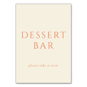 Freundliches minimalistisches Dessertbar-Schild au Tischnummer