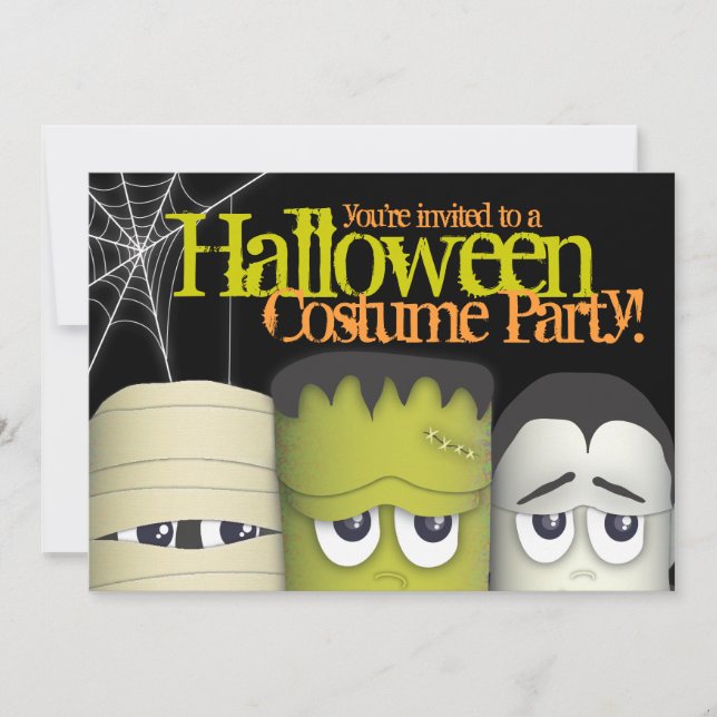 Freundliches Monster & Friends Halloween Party Einladung (Vorderseite)
