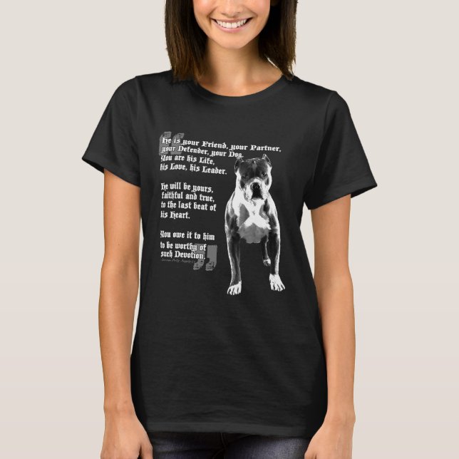 Freundliches Pitbull Gedicht Shirt für Pit Bull Lo (Vorderseite)
