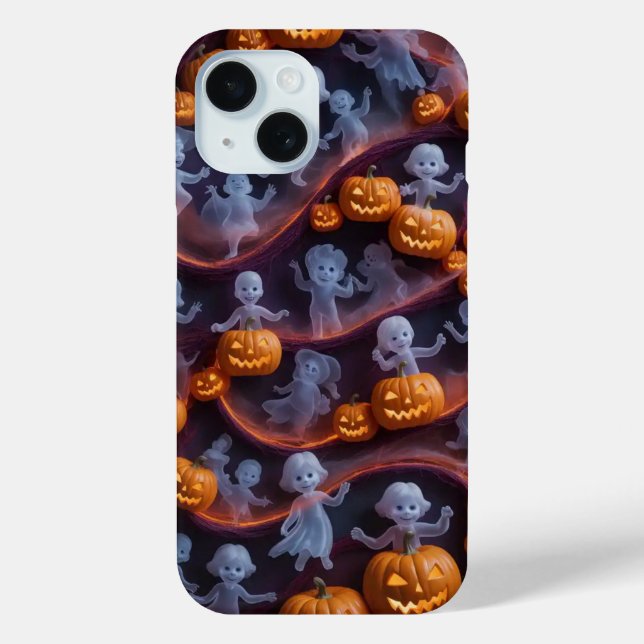 Freundliches Pumpkin Ghost Halloween iPhone / iPad Case-Mate iPhone Hülle (Rückseite)