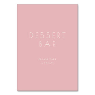Freundliches Rosa Minimalistisches Dessertbar-Schi Tischnummer