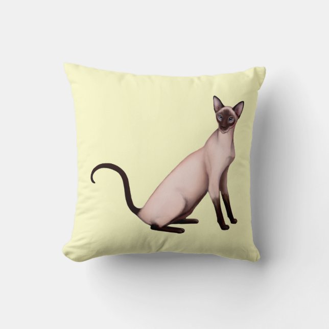 Freundliches siamesische Katzen-Amerikaner MoJo Kissen (Vorderseite)