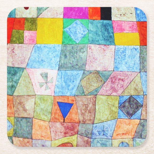 Freundliches Spiel, Paul Klee Rechteckiger Pappuntersetzer (Vorderseite)