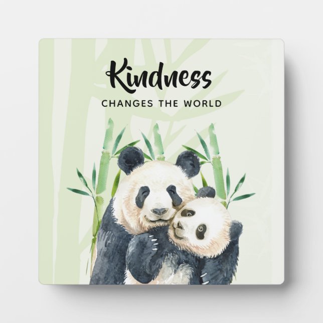 Freundliches Sprichwort mit Niedlichen Panda Bears Fotoplatte (Vorderseite)