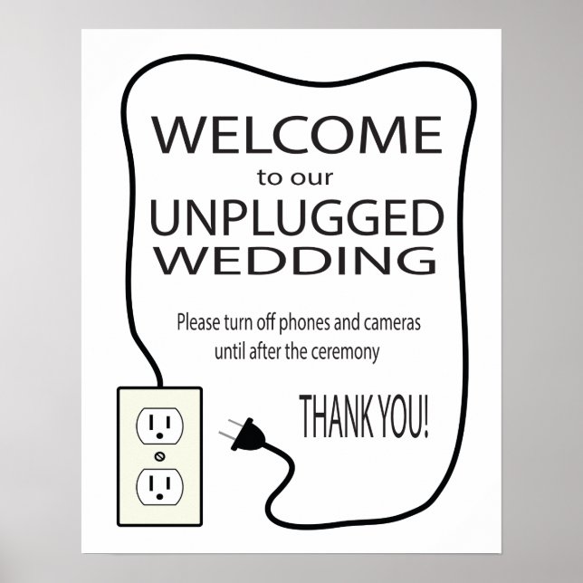 Freundliches Willkommenszeichen für Hochzeitsszena Poster (Vorne)