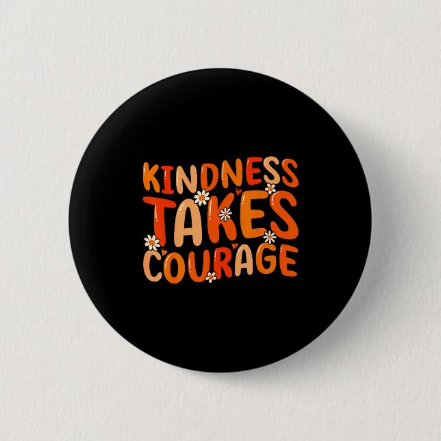 Freundlichkeit braucht Mut Orange Unity Day Anti M Button (Vorderseite)