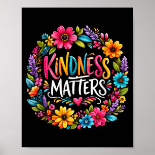 Freundlichkeit Bunte Blume Inspirierender Spruch Poster