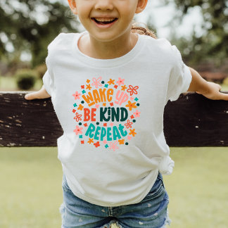 Freundlichkeit farbenfrohe Blumentypografie T-Shirt