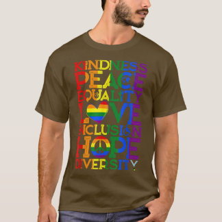 Freundlichkeit Frieden Gleichheit Inklusion Divers T-Shirt