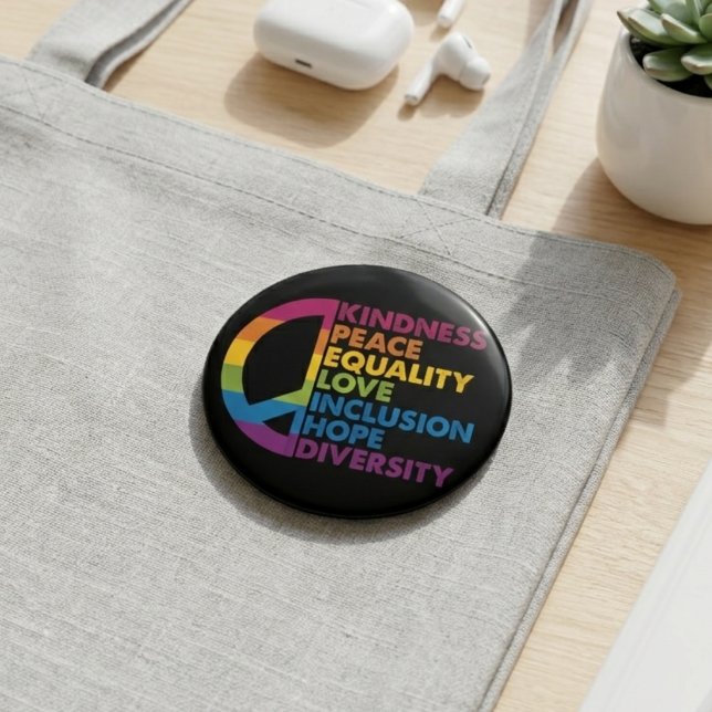 Freundlichkeit Frieden Gleichheit Liebe Inklusion  Button (Von Creator hochgeladen)