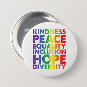 Freundlichkeit Frieden Gleichheit Liebe Inklusion  Button