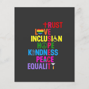 Freundlichkeit Frieden Gleichstellung Liebe Inklus Flyer