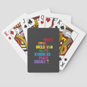 Freundlichkeit Frieden Gleichstellung Liebe Inklus Spielkarten