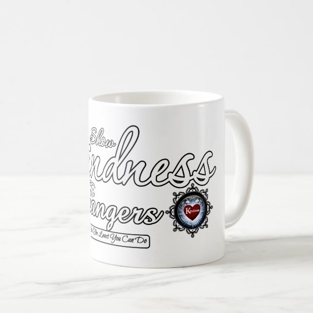 Freundlichkeit gegenüber Fremden zeigen Kaffeetasse (VorderseiteRechts)