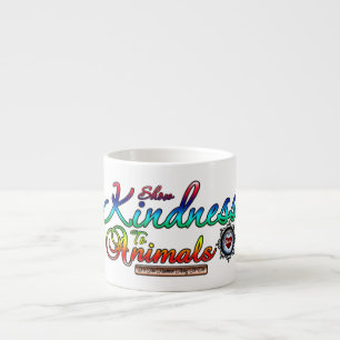 Freundlichkeit gegenüber Tieren Rainbow Typografie Espressotasse