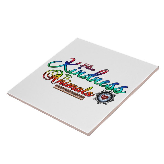Freundlichkeit gegenüber Tieren Rainbow Typografie Fliese (Seite)