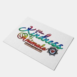 Freundlichkeit gegenüber Tieren Rainbow Typografie Fußmatte