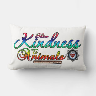 Freundlichkeit gegenüber Tieren Rainbow Typografie Lendenkissen