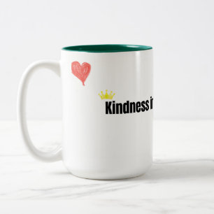 Freundlichkeit in jedem Schluck Cute Typography Ka Zweifarbige Tasse