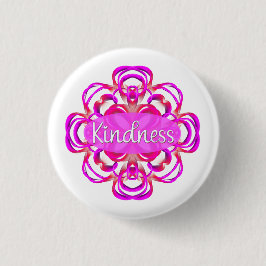 Freundlichkeit in Rosa Mandala Button