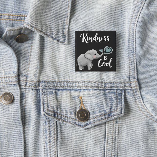 Freundlichkeit ist cool Elefant Button (Beispiel)