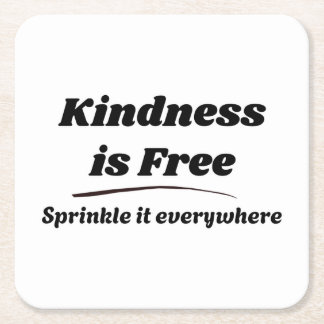 Freundlichkeit ist kostenlos, überall verteilen Sc Rechteckiger Pappuntersetzer