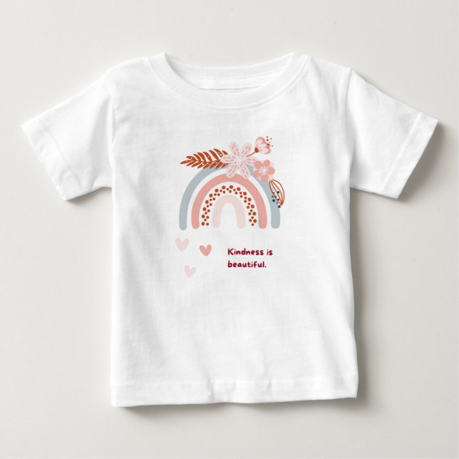 Freundlichkeit ist schön Print Typografy White Kid Baby T-shirt (Vorderseite)
