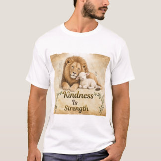 Freundlichkeit ist Stärke Löwe und Lamm Inspiriere T-Shirt
