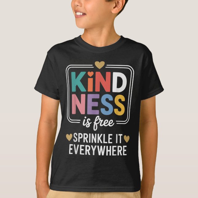 Freundlichkeit ist überall Motivierend verbreitet T-Shirt (Vorderseite)