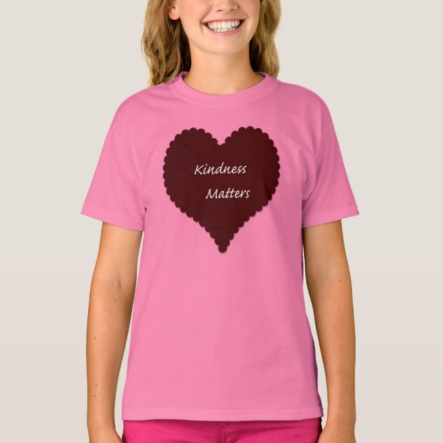Freundlichkeit ist wichtig Herz T-Shirt (Vorderseite)