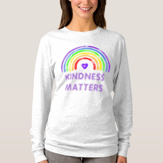 Freundlichkeit spielt eine Rolle | Regenbogen T-Shirt (Vorderseite)