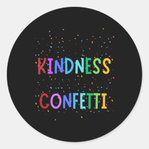 Freundness Confetti - Helle und farbenfrohe Positi Runder Aufkleber