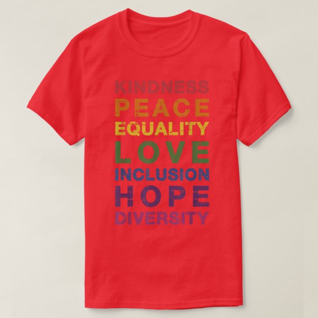Freundness Frieden Gleichheit Regenbogen für Stolz T-Shirt (Design vorne)