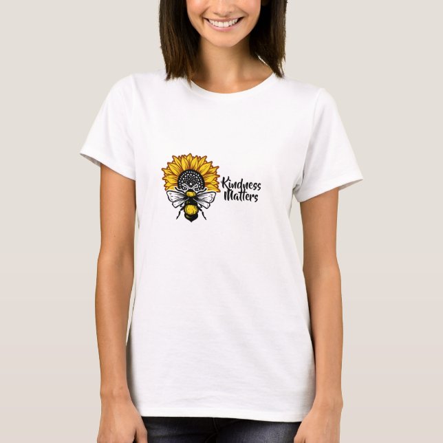 Freundness Matters Sonnenblume Biene T-Shirt (Vorderseite)