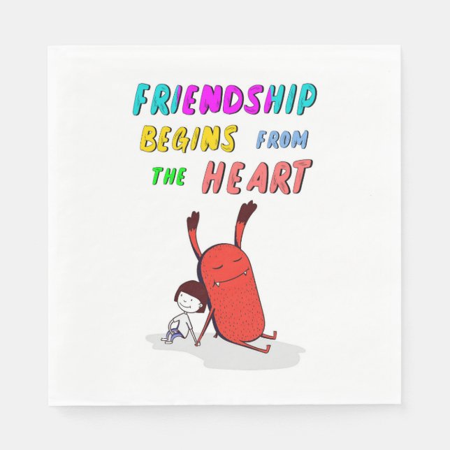 Freundschaft beginnt ab Herbst Juli Dämonen 30 Fre Serviette (Vorderseite)