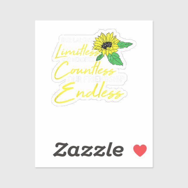 Freundschaft Best Friend Niedlich Sonnenblumen Bes Aufkleber (Blatt)