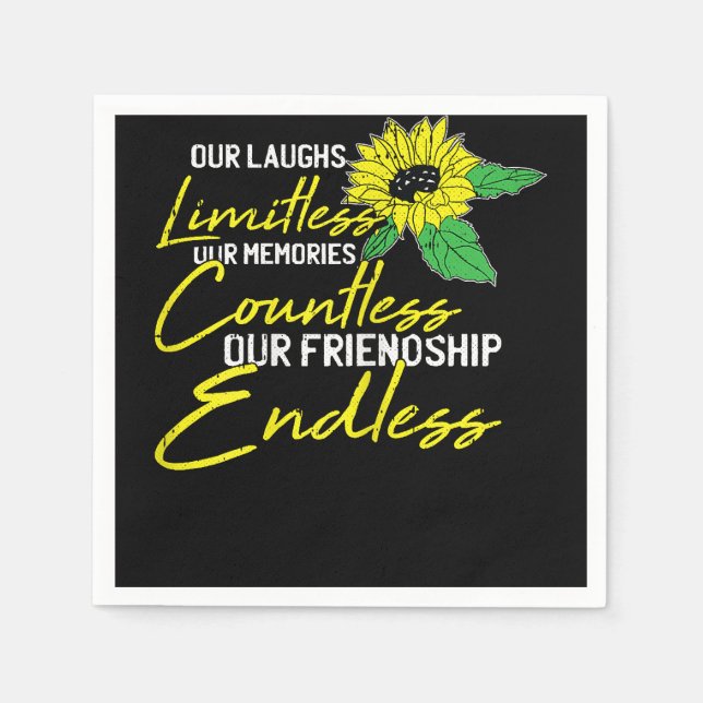 Freundschaft Best Friend Niedlich Sonnenblumen Bes Serviette (Vorderseite)